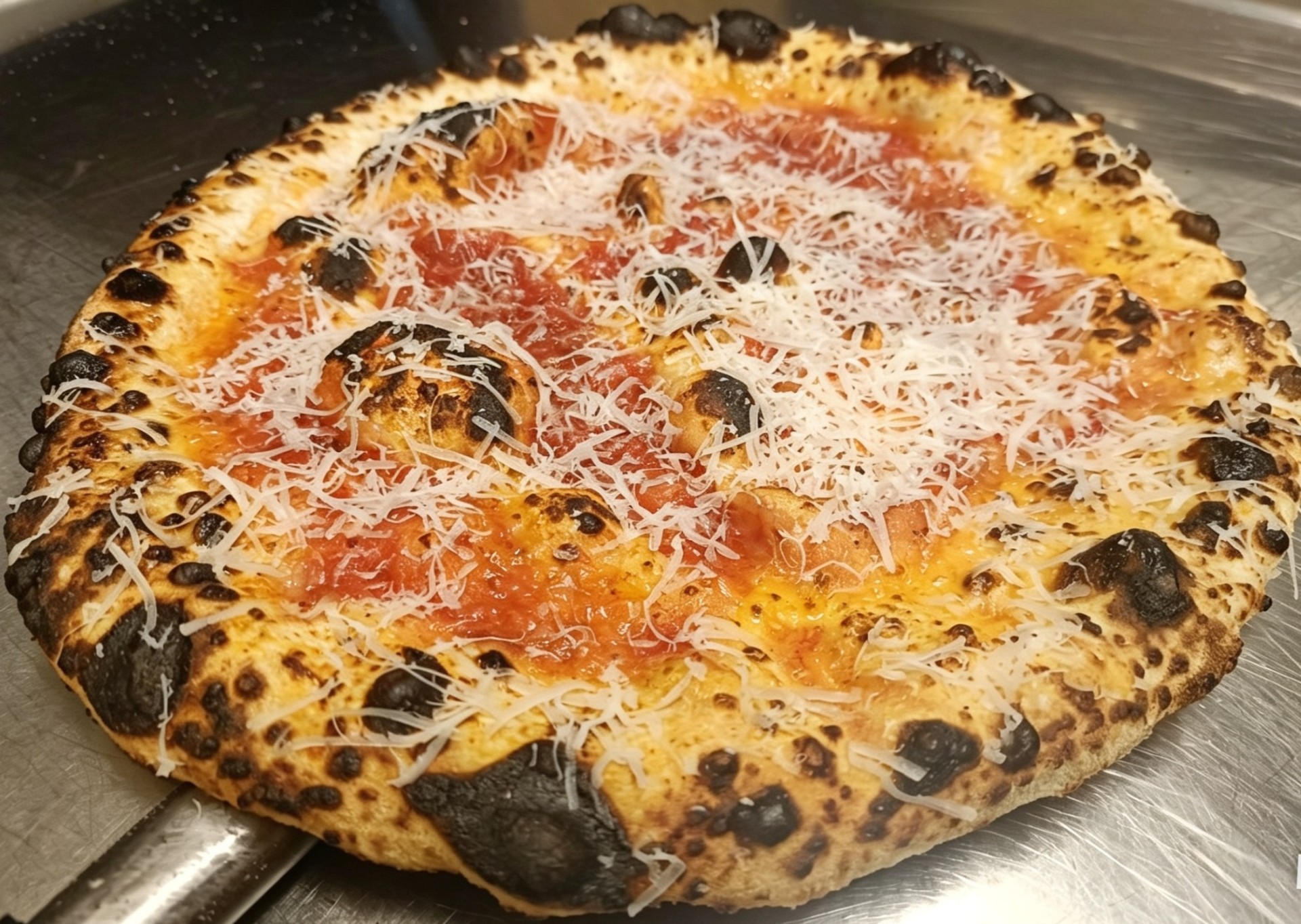 Margherita pizza with parmesan